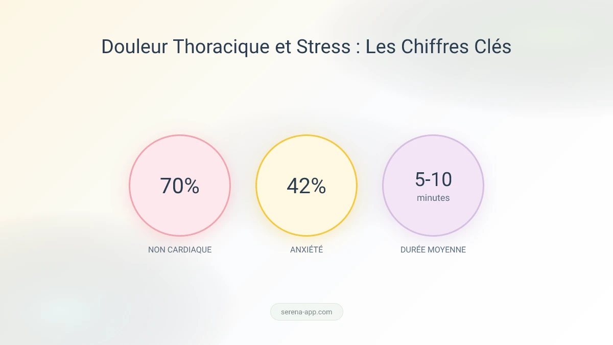 Infographie statistiques : douleur thoracique et stress en chiffres clés