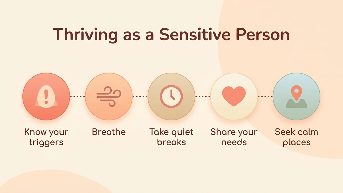 Infographic of the steps to live better with high sensitivity every day
