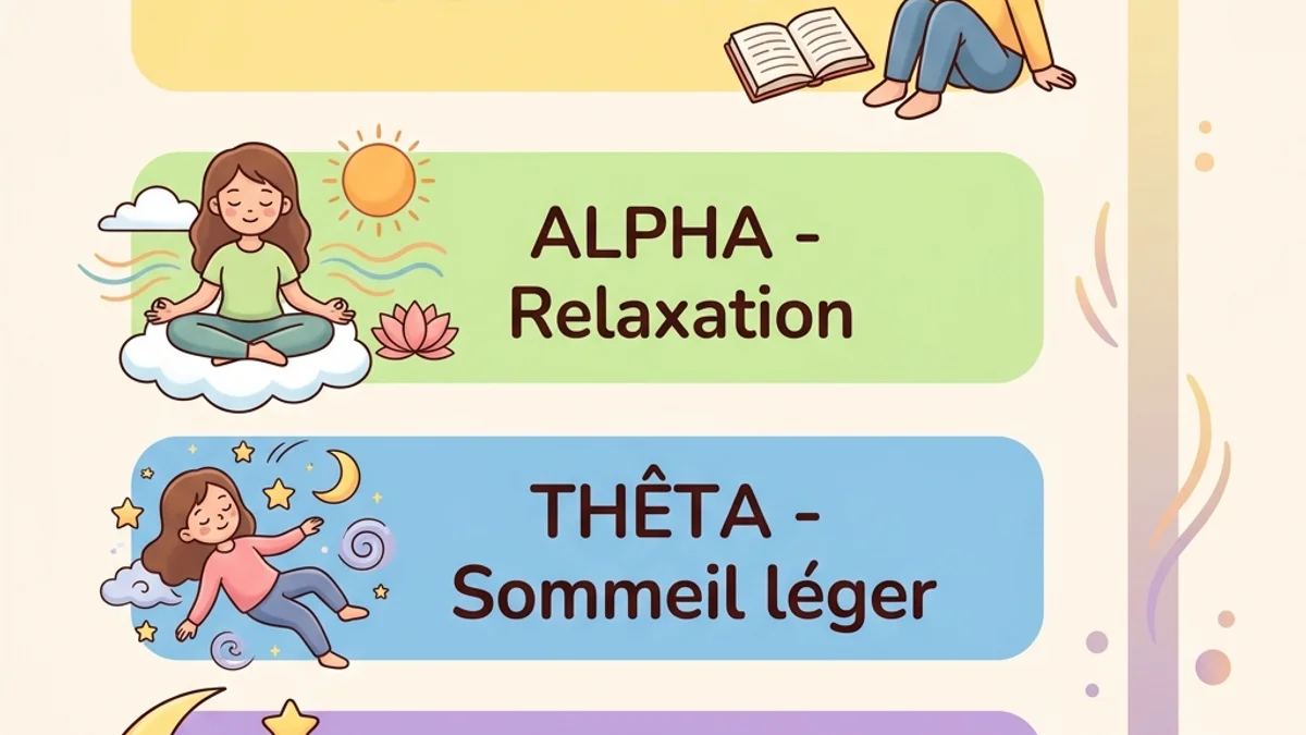 Illustration des ondes cérébrales pendant le yoga nidra