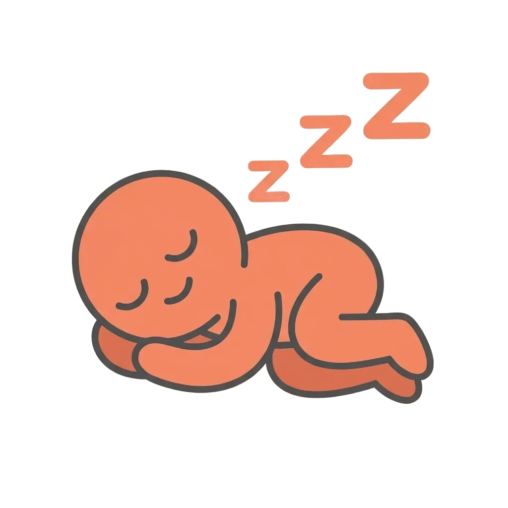 Soft illustration of a sleeping character
